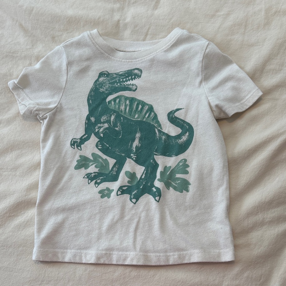 Old Navy Kids T-Shirt - White with Green Dinosaur